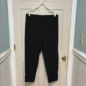 HUE polka dot ankle trousers size 1x black/white polka dots NWT preppy career